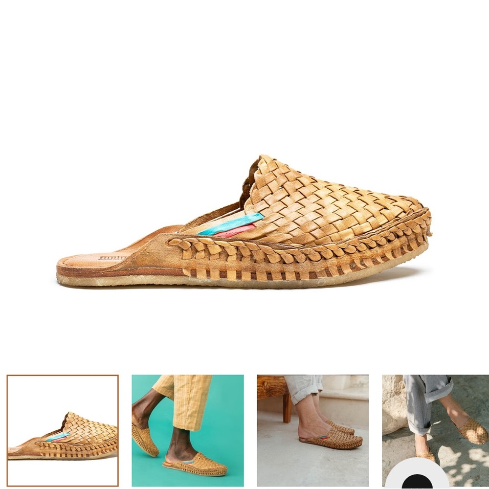 Mohinders men’s size 8 Woven City Slipper in Honey & Stripes (NWOT)